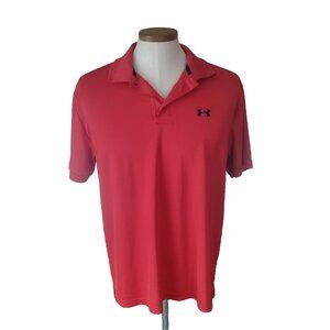 (XL) Extra Large / Men's Red Polo Shirt / Under Armor / HeatGear *Read